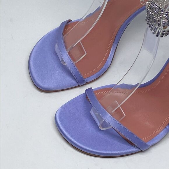 Amina Muaddi Giorgia Crystal-Embellished Satin Sandals size 36 - Picture 11 of 16